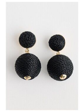 Tuckernuck Jewelry Rope Lantern Earrings in Black One Size New Womens